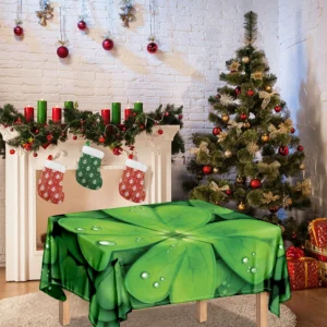Shamrock Clover St. Patrick's Day Print Tablecloth Kitchen Home Decor