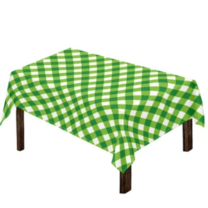 Shamrock Green And White Gingham Print Tablecloth Kitchen Home Decor