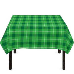 Shamrock Green Plaid Pattern Print Tablecloth Kitchen Home Decor