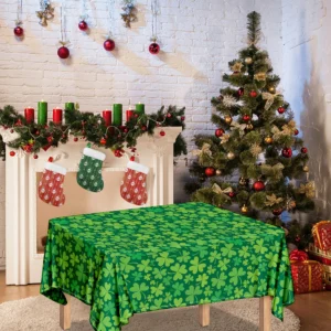 Shamrock Leaf St. Patrick's Day Print Tablecloth Kitchen Home Decor