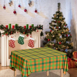 Shamrock Plaid Saint Patrick's Day Print Tablecloth Kitchen Home Decor