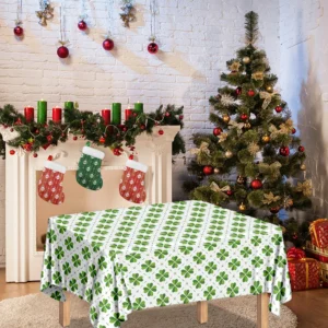 Shamrock Saint Patrick's Day Print Tablecloth Kitchen Home Decor