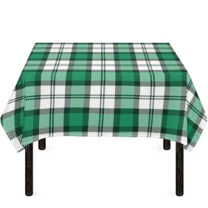 Shamrock St. Patrick's Day Tartan Print Tablecloth Kitchen Home Decor