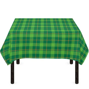 Shamrock Tartan St. Patrick's Day Print Tablecloth Kitchen Home Decor
