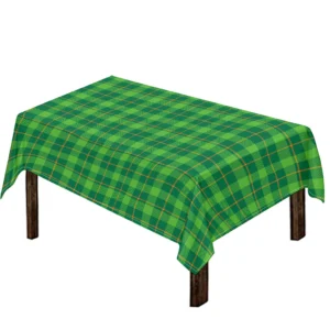 Shamrock Tartan St. Patrick's Day Print Tablecloth Kitchen Home Decor