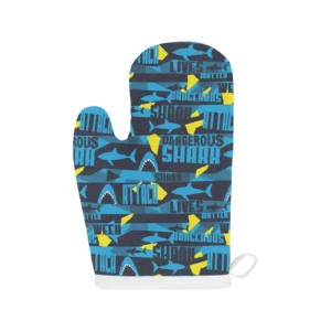 Shark Dangerous Heat Resistant Oven Mitts Pot Holders Set