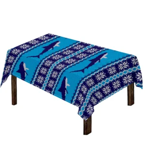 Shark Knitted Pattern Print Tablecloth Kitchen Home Decor