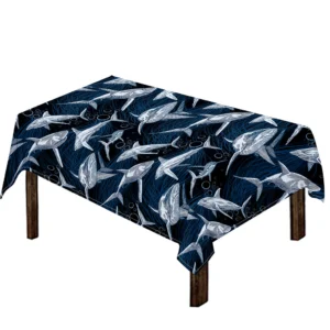 Shark Underwear Pattern Print Tablecloth Kitchen Home Decor