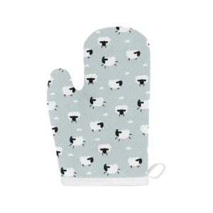 Sheep Polka Dot Cloud Pattern Heat Resistant Oven Mitts Pot Holders Set