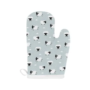 Sheep Polka Dot Cloud Pattern Heat Resistant Oven Mitts Pot Holders Set