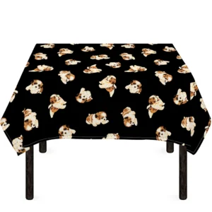 Shih Tzu Puppy Pattern Print Tablecloth Kitchen Home Decor