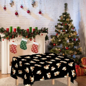 Shih Tzu Puppy Pattern Print Tablecloth Kitchen Home Decor