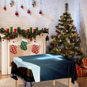 Shining Holy Bible Print Tablecloth Kitchen Home Decor
