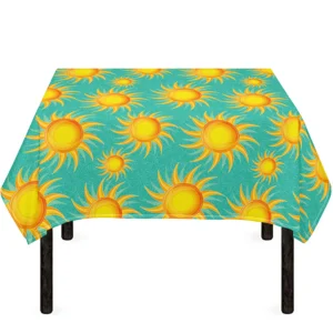 Shiny Sun Pattern Print Tablecloth Kitchen Home Decor