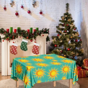 Shiny Sun Pattern Print Tablecloth Kitchen Home Decor
