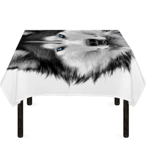 Siberian Husky Portrait Print Tablecloth Kitchen Home Decor
