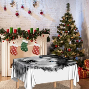 Siberian Husky Portrait Print Tablecloth Kitchen Home Decor
