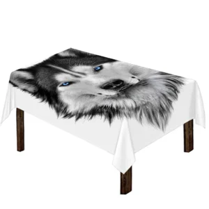 Siberian Husky Portrait Print Tablecloth Kitchen Home Decor