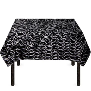 Silver Chainmail Print Tablecloth Kitchen Home Decor