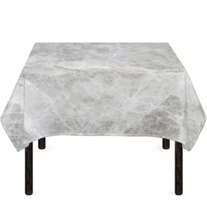Silver Grey Marble Print Tablecloth Kitchen Home Decor