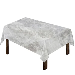 Silver Grey Marble Print Tablecloth Kitchen Home Decor
