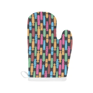Skate Board Pattern Print Design 02 Heat Resistant Oven Mitts & Pot Holders Set