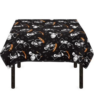 Skateboarding Skeleton Pattern Print Tablecloth Kitchen Home Decor