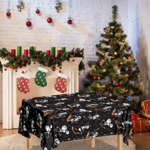 Skateboarding Skeleton Pattern Print Tablecloth Kitchen Home Decor