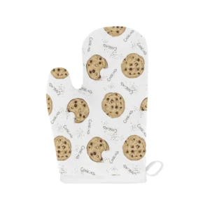 Sketch Style Cookie Pattern Heat Resistant Oven Mitts Pot Holders Set
