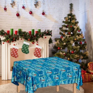 Ski And Snowboard Pattern Print Tablecloth Kitchen Home Decor