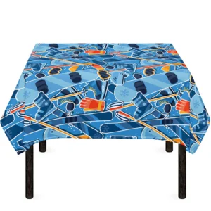 Skiing Equipment Pattern Print Tablecloth Kitchen Home Decor