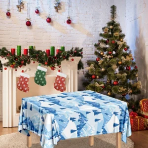 Skiing Mountain Print Tablecloth Kitchen Home Decor
