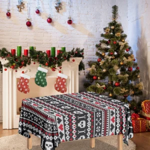 Skull Knitted Pattern Print Tablecloth Kitchen Home Decor