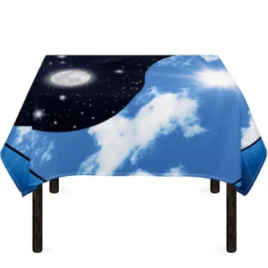 Sky And Space Yin Yang Print Tablecloth Kitchen Home Decor