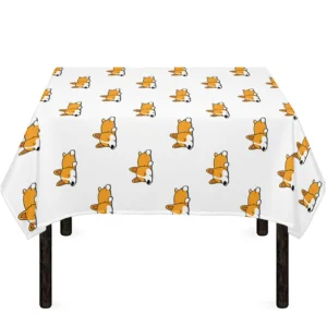 Sleeping Corgi Pattern Print Tablecloth Kitchen Home Decor