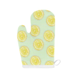 Slice of Lemon Pattern Heat Resistant Oven Mitts Pot Holders Set