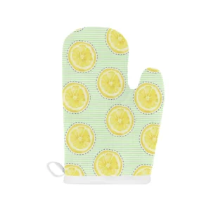 Slice of Lemon Pattern Heat Resistant Oven Mitts Pot Holders Set