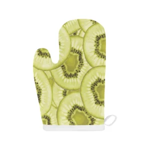 Sliced Kiwi Pattern Heat Resistant Oven Mitts Pot Holders Set