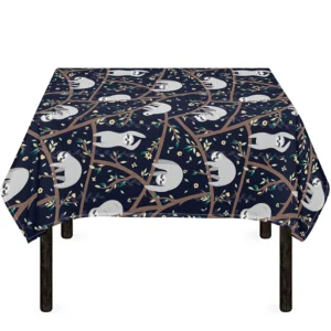 Sloth Family Pattern Print Tablecloth Kitchen Home Decor