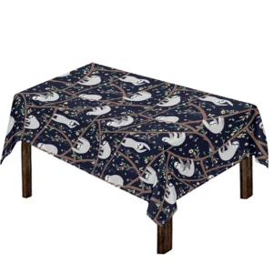 Sloth Family Pattern Print Tablecloth Kitchen Home Decor
