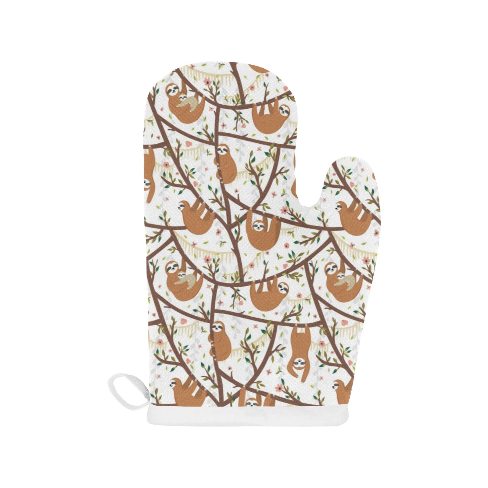 Sloths Hanging on the Tree Pattern Heat Resistant Oven Mitts Pot Holders Set Sloths Hanging on the Tree Pattern Heat Resistant Oven Mitts Pot Holders Set