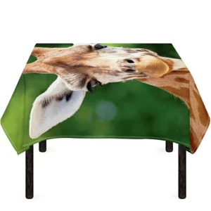 Smiley Face Giraffe Print Tablecloth Kitchen Home Decor