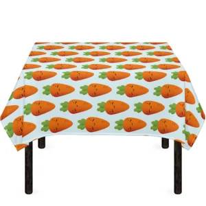 Smiling Carrot Pattern Print Tablecloth Kitchen Home Decor
