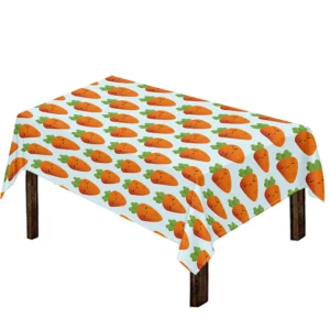 Smiling Carrot Pattern Print Tablecloth Kitchen Home Decor