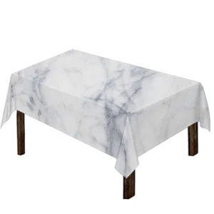 Smoke Grey Marble Print Tablecloth Kitchen Home Decor