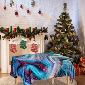 Smoke Psychedelic Trippy Print Tablecloth Kitchen Home Decor