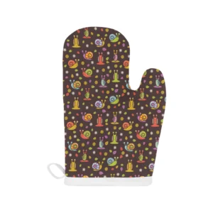 Snail Pattern Print Design 02 Heat Resistant Oven Mitts & Pot Holders Set