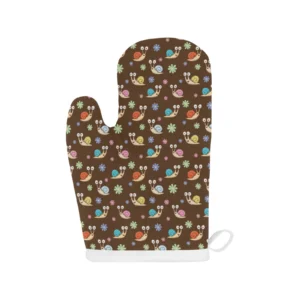 Snail Pattern Print Design 03 Heat Resistant Oven Mitts & Pot Holders Set