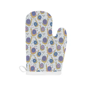 Snail Pattern Print Design 05 Heat Resistant Oven Mitts & Pot Holders Set