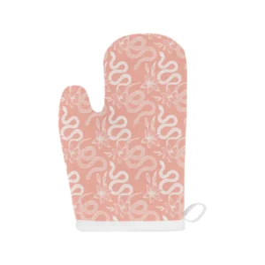 Snake Lilies Flower Pattern Heat Resistant Oven Mitts Pot Holders Set